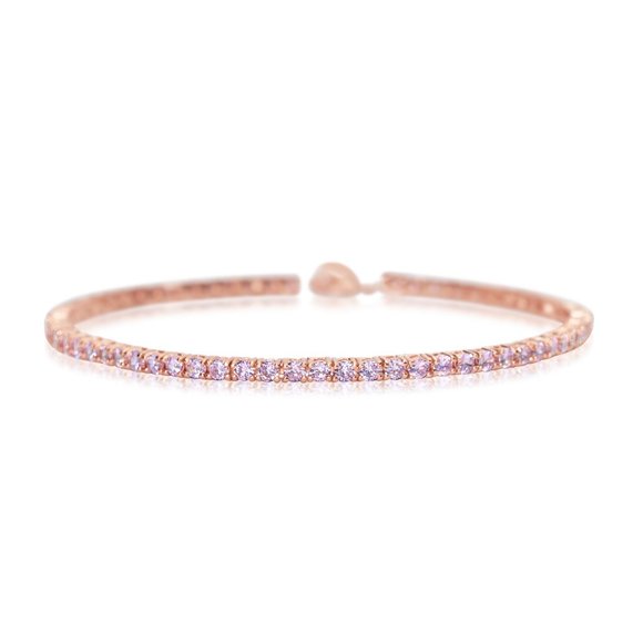 3 MM Adjustable Pink Tennis Anklet - Picture 1 of 1